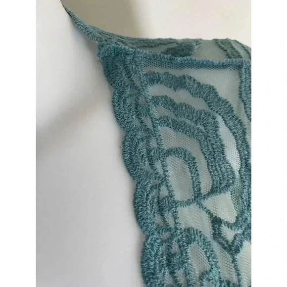 Women's Favlux Turquoise Lace Kimono Cardigan Duster Size M‎ GUC! 0155 - Picture 3 of 12